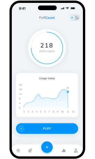 PuffCount — Health & Lifestyle app screen