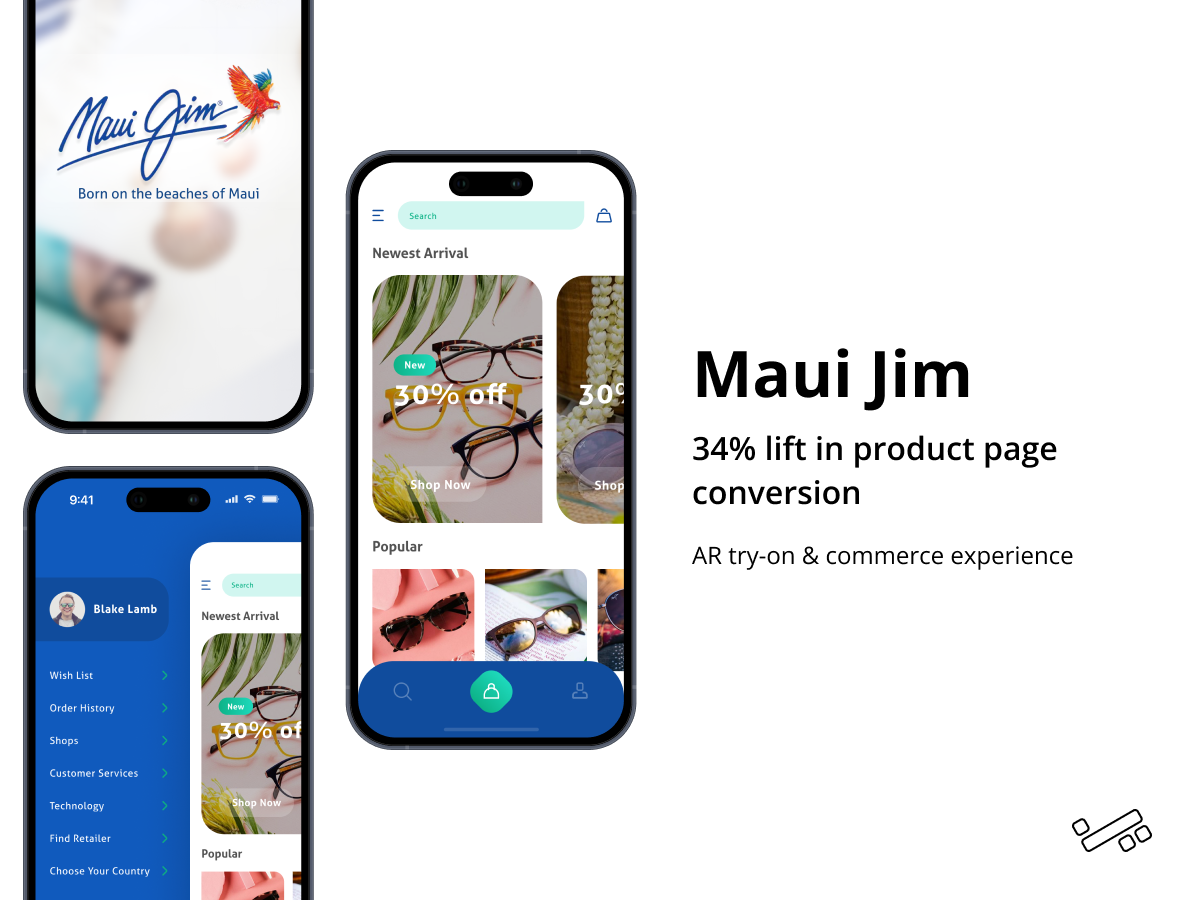 Maui Jim — Consumer Products app screen