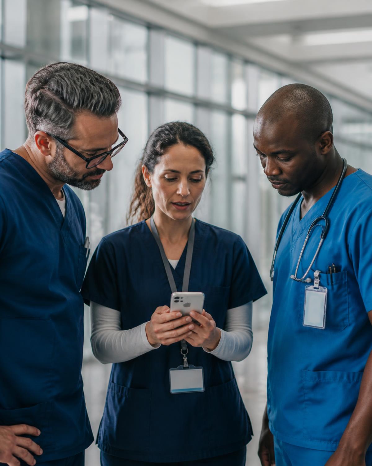 A healthcare app user on a phone