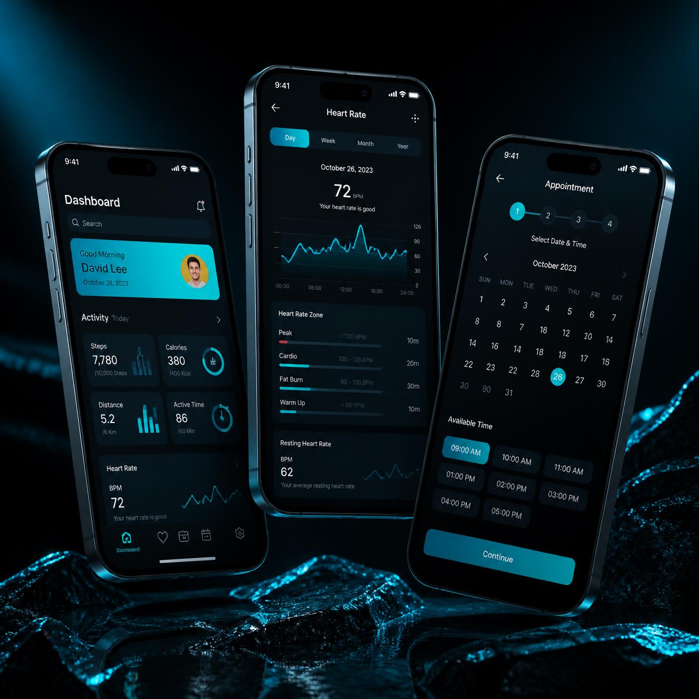 WVE Labs mobile apps rendered on iPhone devices