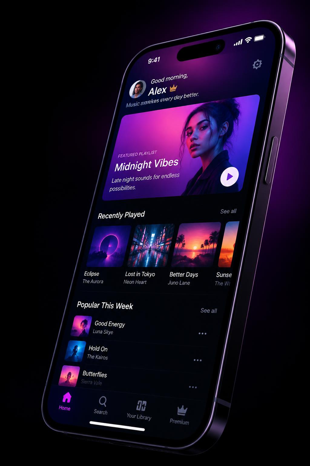 The finished Wve Labs app designed and built by Wve Labs